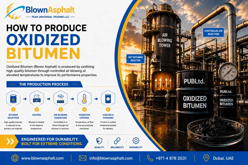 how to produce oxidized bitumen, Oxidized bitumen, blown asphalt